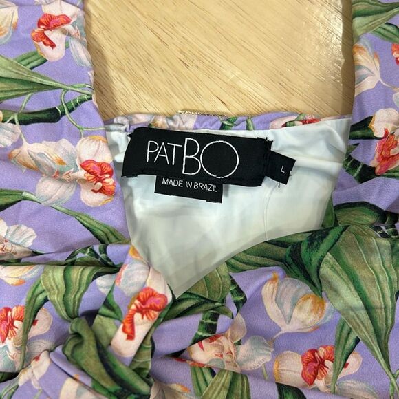 PatBO Floral Cross Front One-Piece Swimsuit Light Purple Size Large NWT - Picture 4 of 9